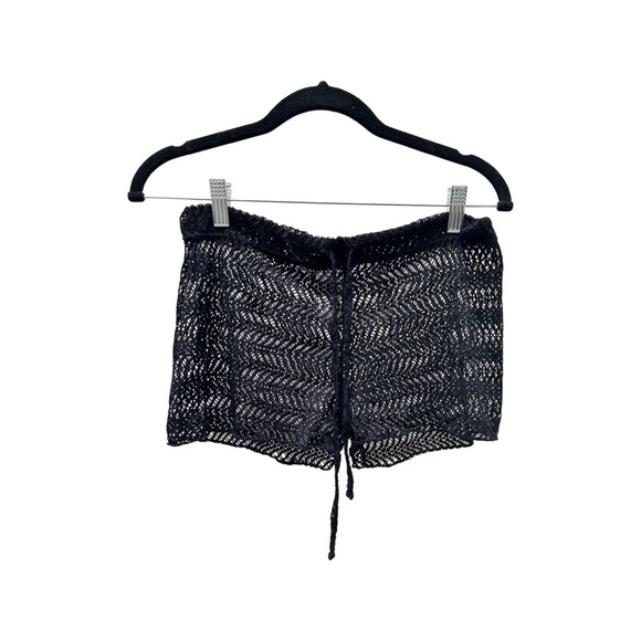 Black Mesh Cover Up Shorts - Picture 2 of 6
